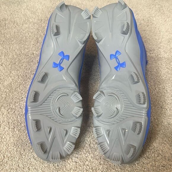 Under Armour Team Yard Mid TPU Blue Gray Baseball Cleats Size 12 3021513-401 NEW main image 6